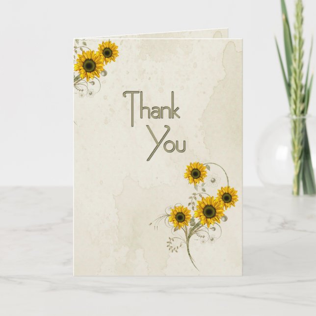 Thank You Sunflowers Card (Front)