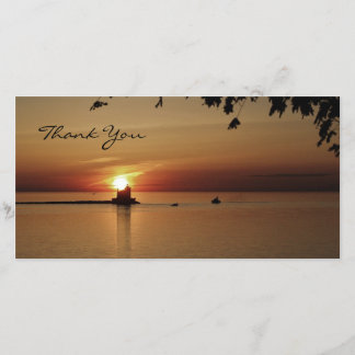 Thank You Sunset Lighthouse Card