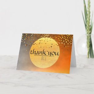 Thank You Sunset Moon Confetti Glitter Card