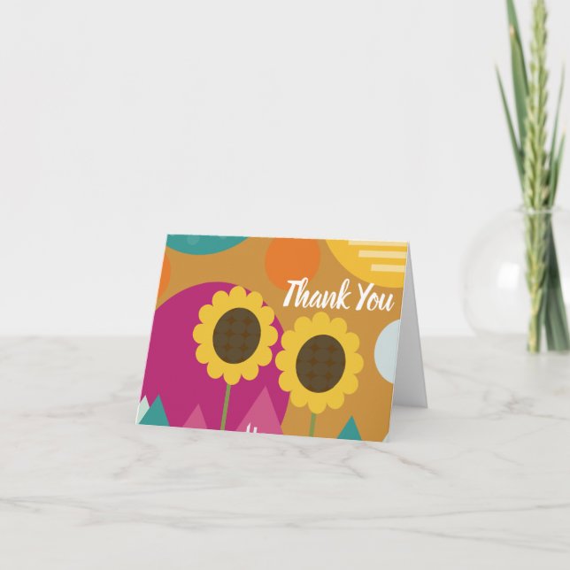 Thank You Sunshine Sunflowers Party Cards (Front)