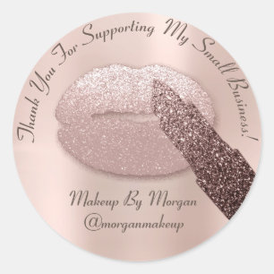 Thank You Support Small Business Makeup Artist Kis Classic Round Sticker