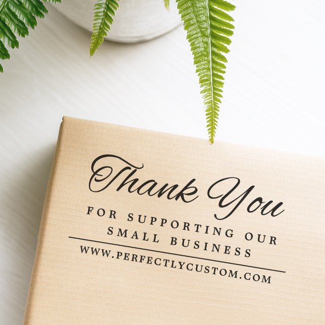 Thank you supporting business URL elegant font Rubber Stamp (Thank you supporting business URL elegant font Rubber Stamp)