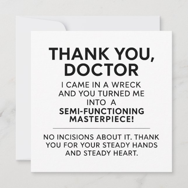 Thank You Surgeon  Card (Front)
