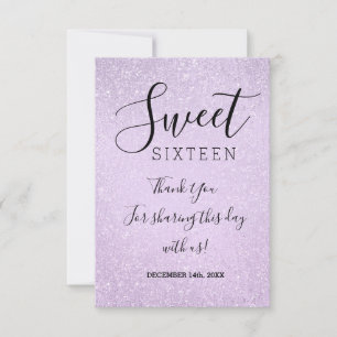 Thank You Sweet 16 Birthday Lavender Glitter Paint