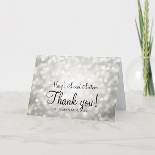 Thank You Sweet 16 Birthday Silver Glitter Lights