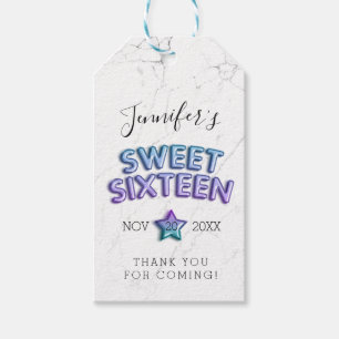 Thank You Sweet 16 Mermaid Birthday Balloons Gift Tags