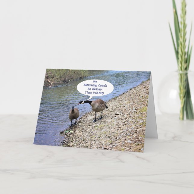 Thank you, Swim Coach, comical Thank You Card (Front)