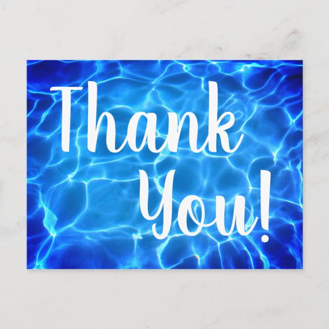 Thank You Swimming Pool Photo Postcard (Front)