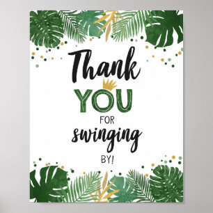 Thank You Swinging By Tropical Safari Birthday Poster