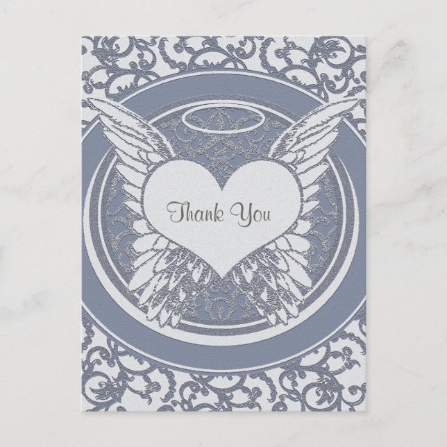 Thank You | Sympathy | Blue Postcard (Front)