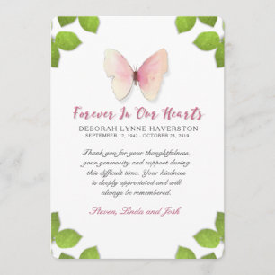 Thank You Sympathy Butterfly Memorial Card