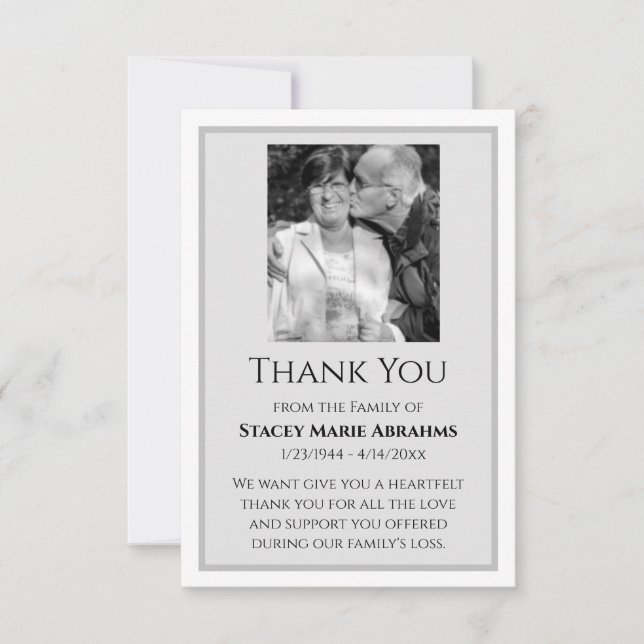 Thank You, Sympathy Card, Loss Thank You Card (Front)