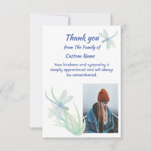 Thank You Sympathy Dragonfly Art Card