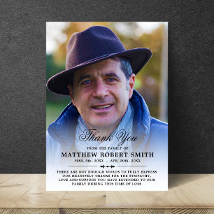 Thank You Sympathy Funeral Memorial PHOTO Card