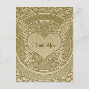 Thank You   Sympathy   Light Gold Postcard