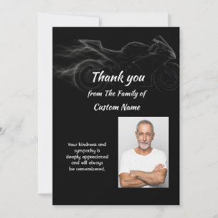 Thank You Sympathy Motorcycle Biker Card