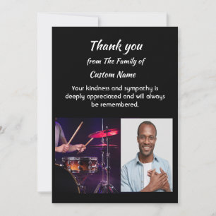 Thank You Sympathy Music Drummer Card