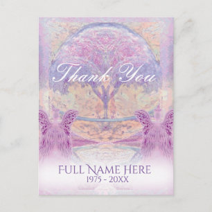 Thank You   Sympathy   Pink Guardian Angels Postcard