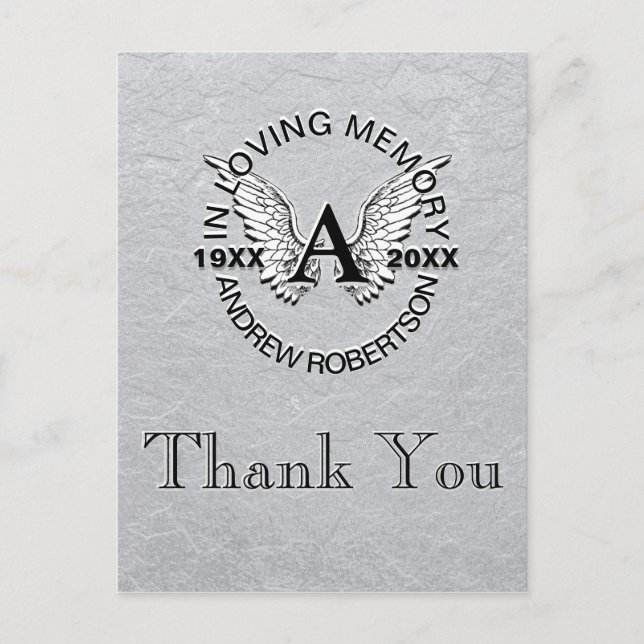Thank You | Sympathy | Silver Postcard (Front)