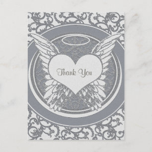 Thank You   Sympathy   Silver Postcard