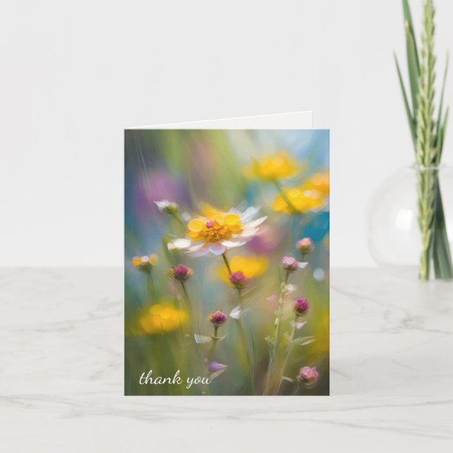 Thank You Sympathy Wildflowers from Family Card (Front)