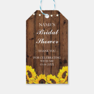 Thank you Tag Favour Sunflower Wood Bridal Shower