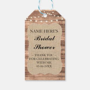 Thank you Tag Floral Favour Burlap Bridal Shower