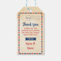 Thank you Tag Postcard Favour Tags Wedding Travel
