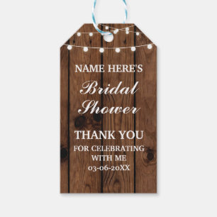 Thank you Tag Rustic Elegant Wood Bridal Shower