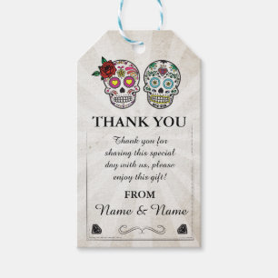 Thank you Tag Sugar skulls Favour Tags Wedding