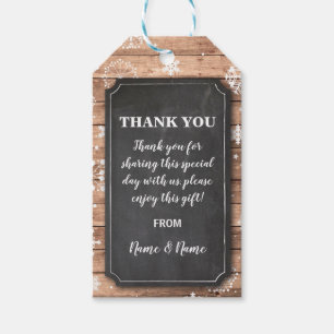 Thank you Tag Winter Snowflakes Tags Chalk Wedding