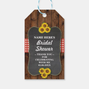 Thank you Tag Wood Chalk Sunflower Bridal Shower