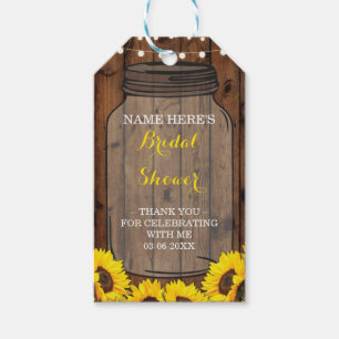 Thank you Tag Wood Jar Sunflower Bridal Shower