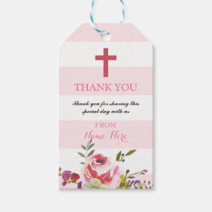 Thank you Tags Favour Floral Religious Wedding