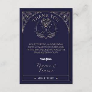 Thank You Tarot Moon Crystals Hearts Wedding Cards