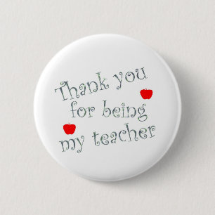 Thank you teacher 6 cm round badge