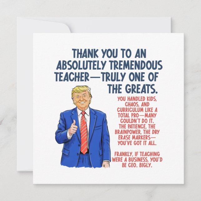 Thank You Teacher Appreciation  Card (Front)
