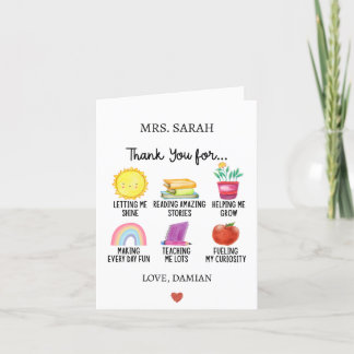 Thank You Teacher Appreciation Gift from Students Card