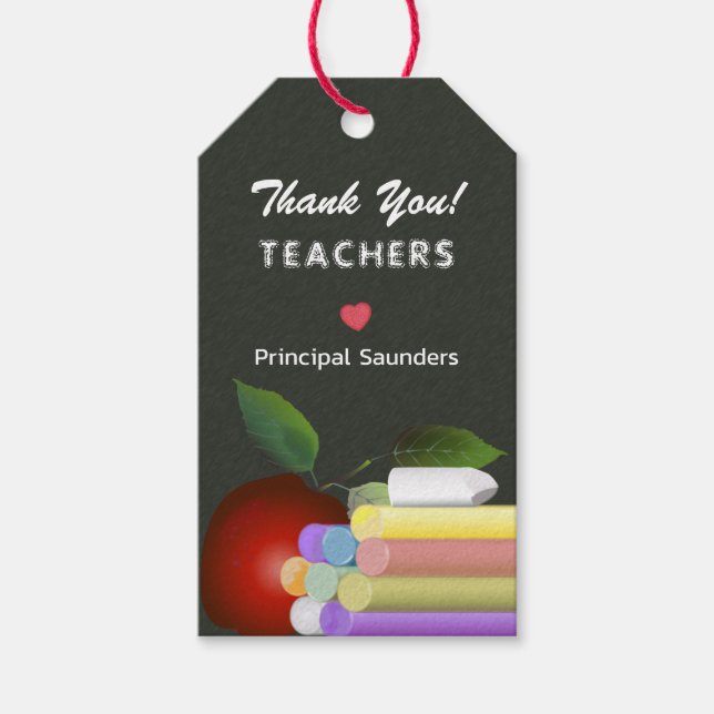 Thank You Teacher Appreciation Gift Tags (Front)