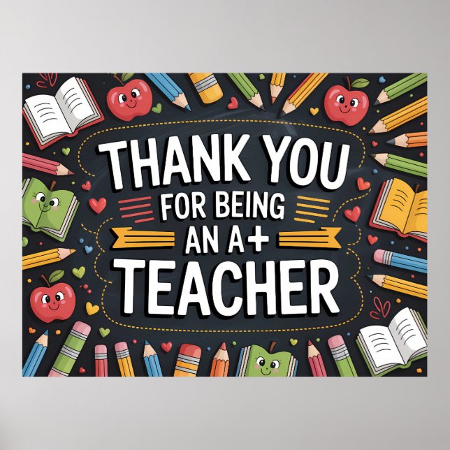Thank you Teacher Appreciation  Poster (Front)