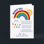 thank you teacher Appreciation rainbow cloud poem Card<br><div class="desc">This AWESOME poem created especially for the Arty Apples combined with our hand drawn artwork makes a perfect thank you card for teacher and staff appreciation week to give to any teacher in your life and make them feel extra special. Simply type your personalised message in the image to add...</div>