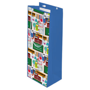 THANK YOU Teacher Appreciation School BLUE Wine Gift Bag