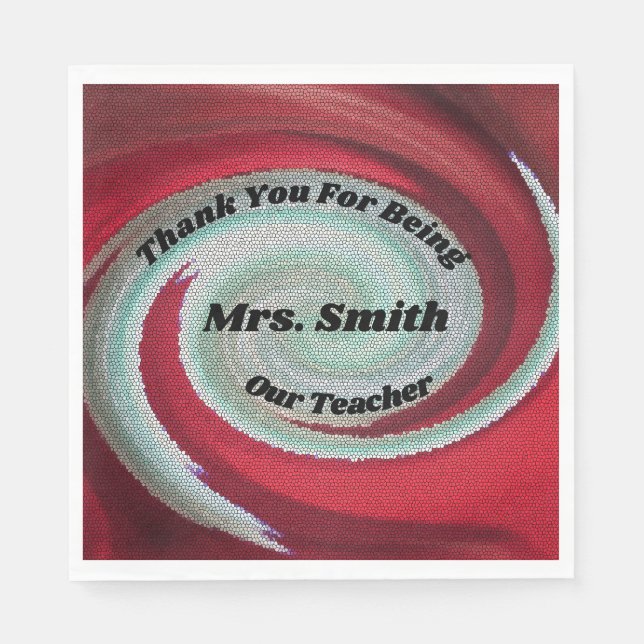 Thank You Teacher Appreciation School Thanks Meal Napkin (Front)