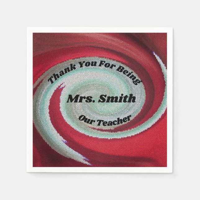 Thank You Teacher Appreciation School Thanks Meal Napkin (Front)