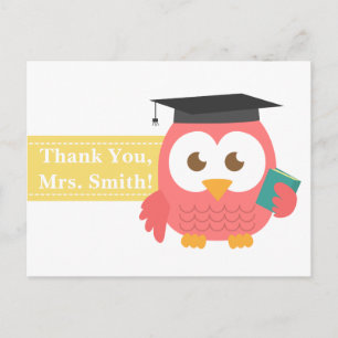 Thank You, Teacher Appreciation, Teacher Owl Postcard