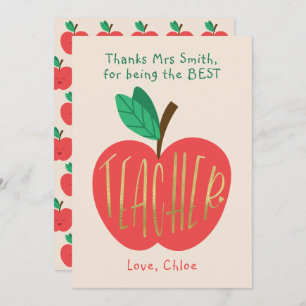 Thank You Teacher, Best Ever Teacher, Cute Apple