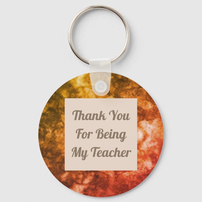 Thank You Teacher Bright Abstract Appreciation Key Ring (Front)