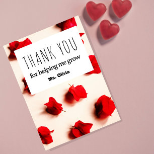 Thank You Teacher Card Elegant Appreciation Design
