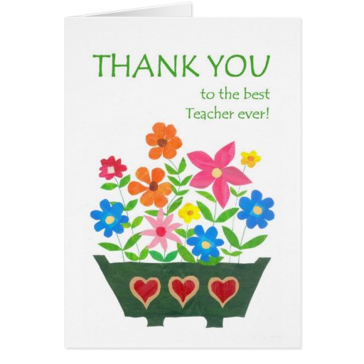 Thank You, Teacher Card - Flower Power | Zazzle