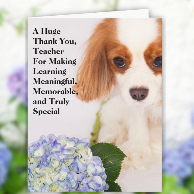 Thank You Teacher Cavalier King Charles Card (Creator Uploaded)